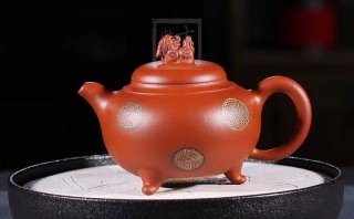 《獅韻》紫砂壺全手工茶壺老師小紅泥，絞泥（段泥、紫泥、綠泥等）壺