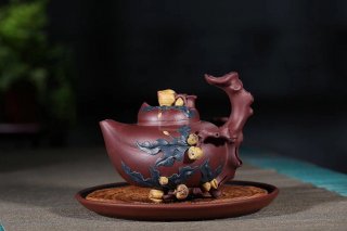 《多子多?！芬伺d紫砂壺高級工藝美術師純手工底槽青中壺茶具泡茶壺創新壺