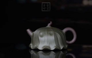 《荷葉》宜興名家紫砂壺工藝美術師手工民國綠，紫泥功夫茶具茶壺家用