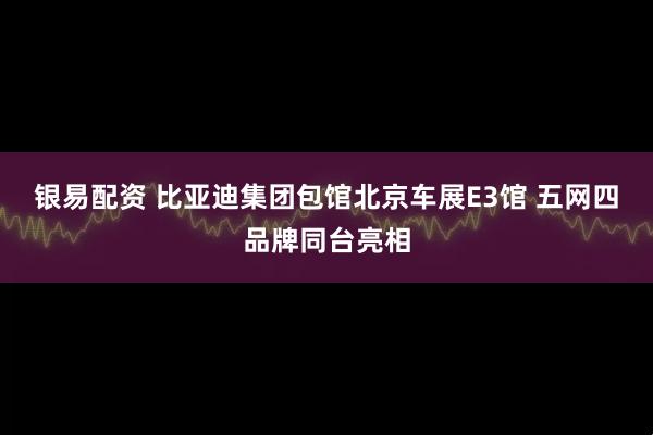 银易配资 比亚迪集团包馆北京车展E3馆 五网四品牌同台亮相